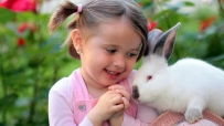 女孩,兔子,友谊,可爱图片 3661x2458